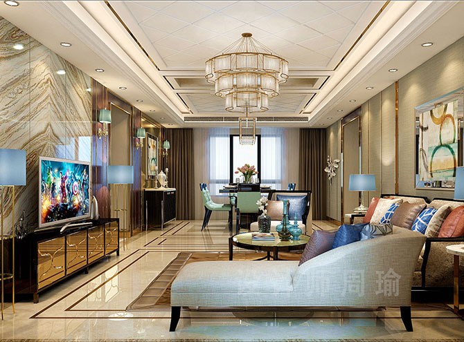 色色网站射世纪江尚三室两厅168平装修设计效果欣赏